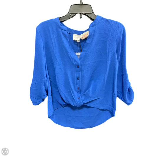 Blouse 3/4 Sleeve By Olive And Oak In Blue, Size: S