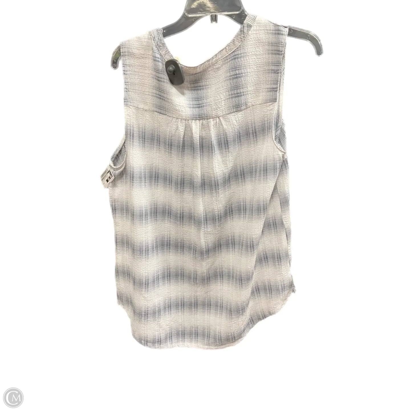 Top Sleeveless By Liz Claiborne In Blue & White, Size: L