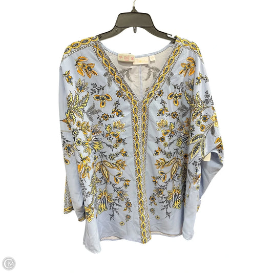 Top Long Sleeve By Belle By Kim Gravel In Blue, Size: Xl