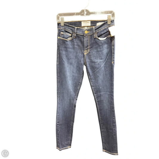 Jeans Skinny By Frame In Blue Denim, Size: 6