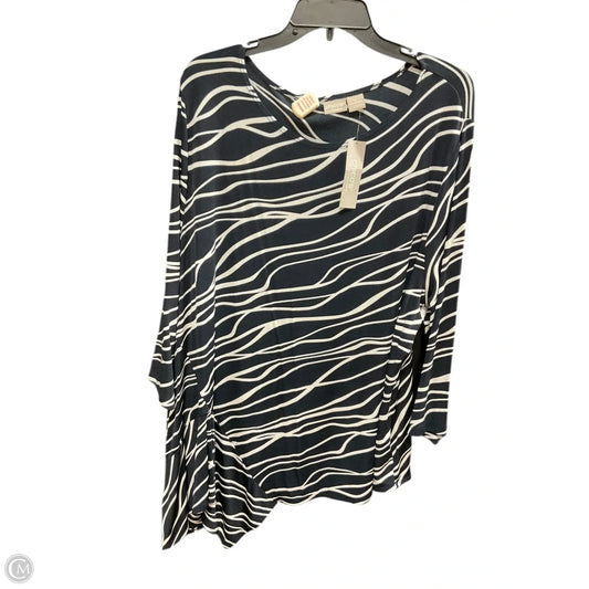 Top 3/4 Sleeve By Chicos In Navy, Size: Xxl