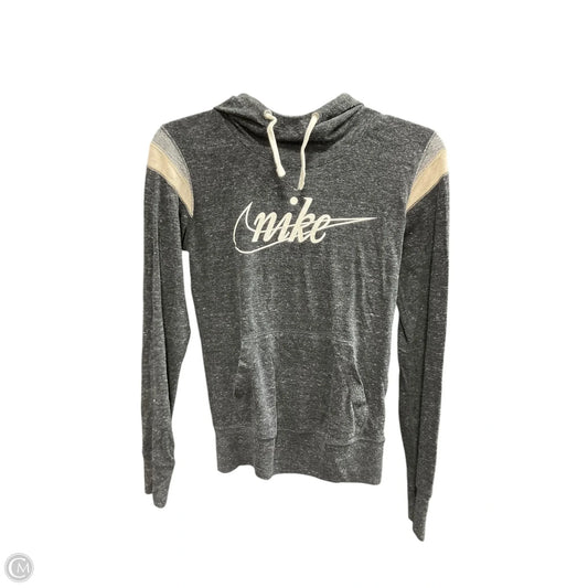 Athletic Top Long Sleeve Hoodie By Nike In Grey, Size: Xs