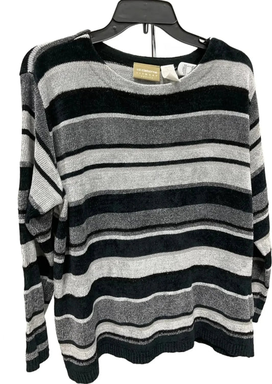 Sweater By Liz Claiborne In Striped Pattern, Size: L