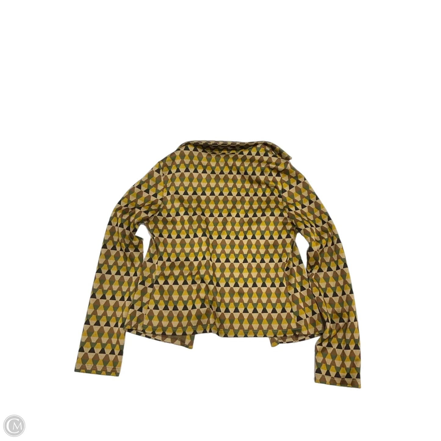 Blouse Long Sleeve By Zara In Green & Yellow, Size: S