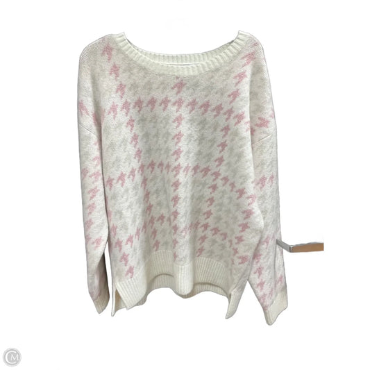 Sweater By 525 In Pink & White, Size: Xl