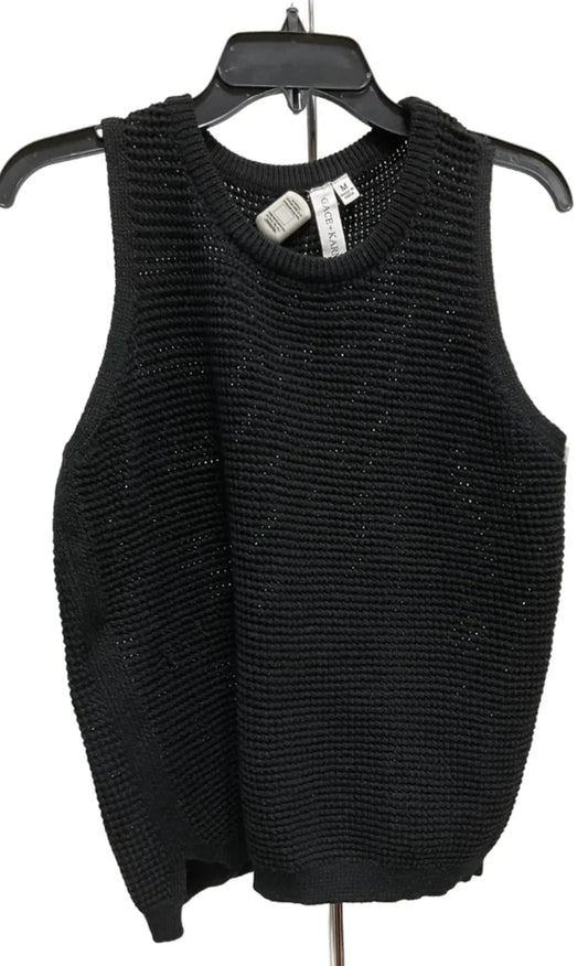 Vest Sweater By Grace + Karma In Black, Size: M