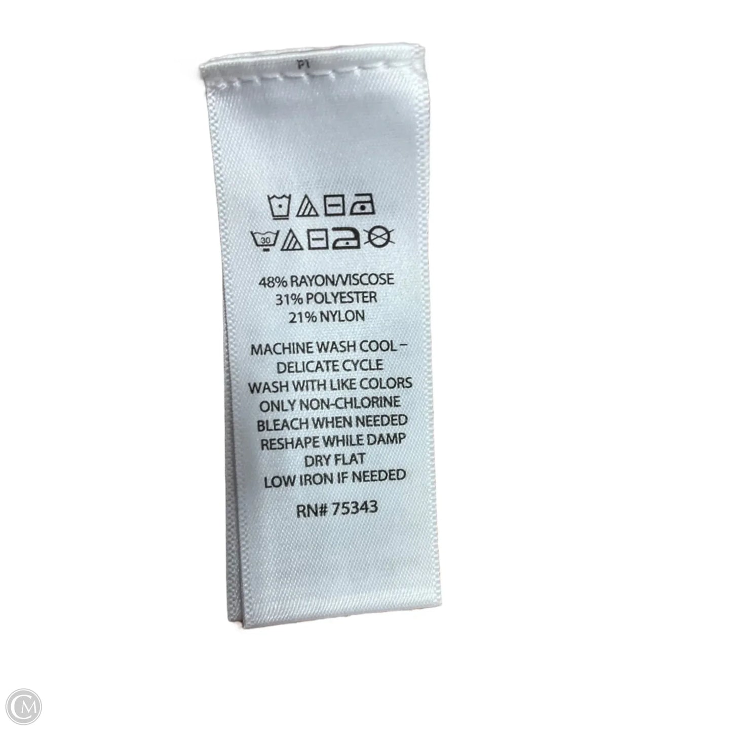 Top Long Sleeve By Tahari In Tan & White, Size: M