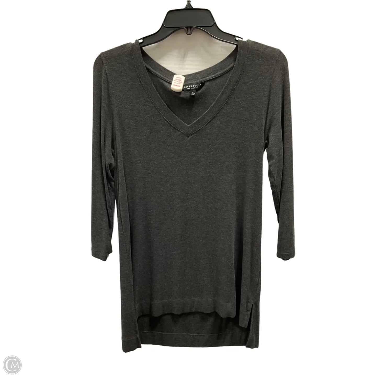 Top 3/4 Sleeve Basic By Liverpool In Grey, Size: S