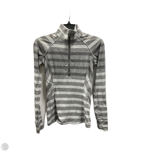 Athletic Top Long Sleeve Collar By Lululemon In Grey, Size: 4