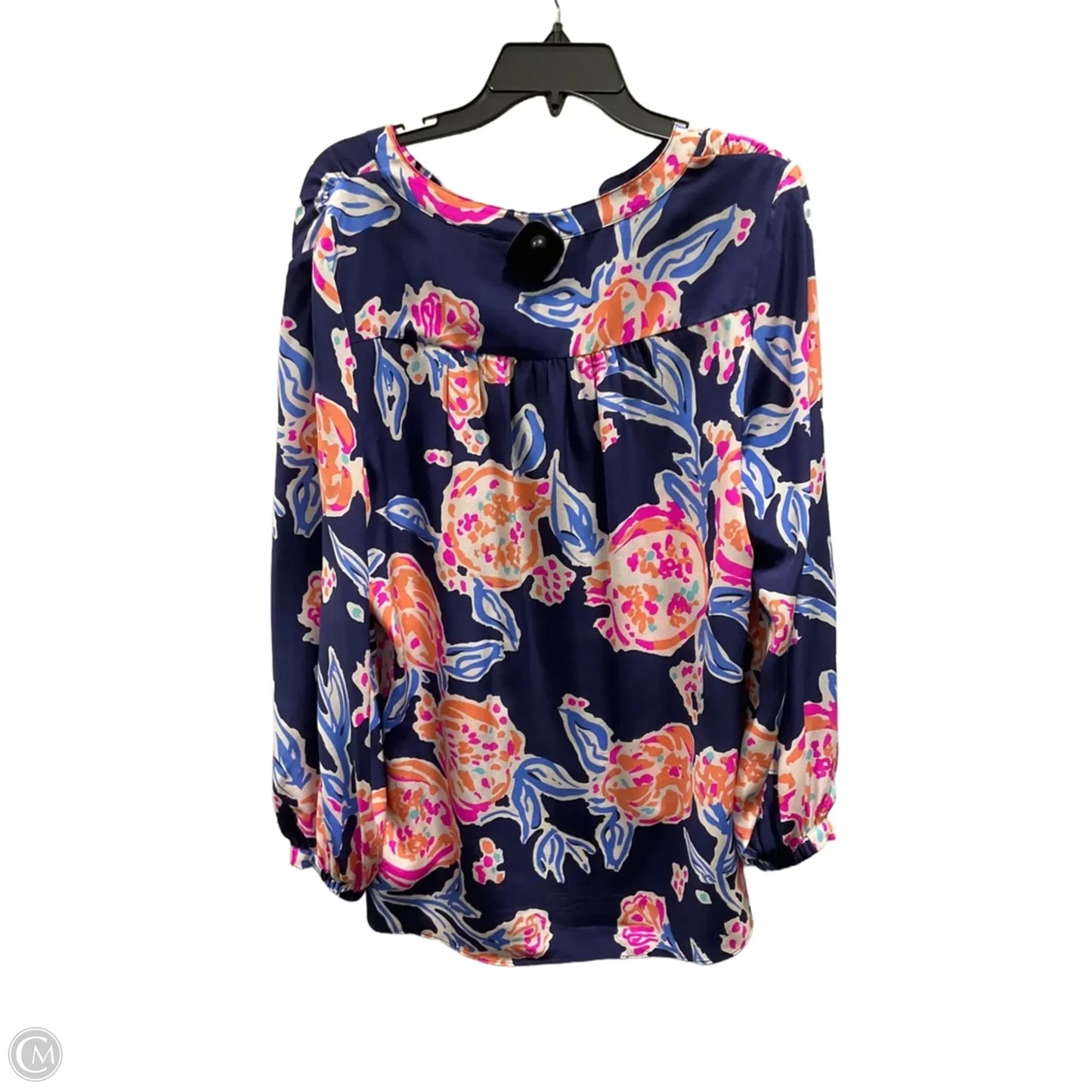 Top Long Sleeve Designer By Lilly Pulitzer In Blue & Orange, Size: L