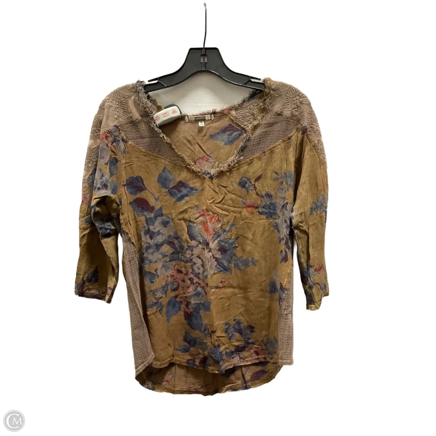 Top 3/4 Sleeve By Gimmicks In Floral Print, Size: S