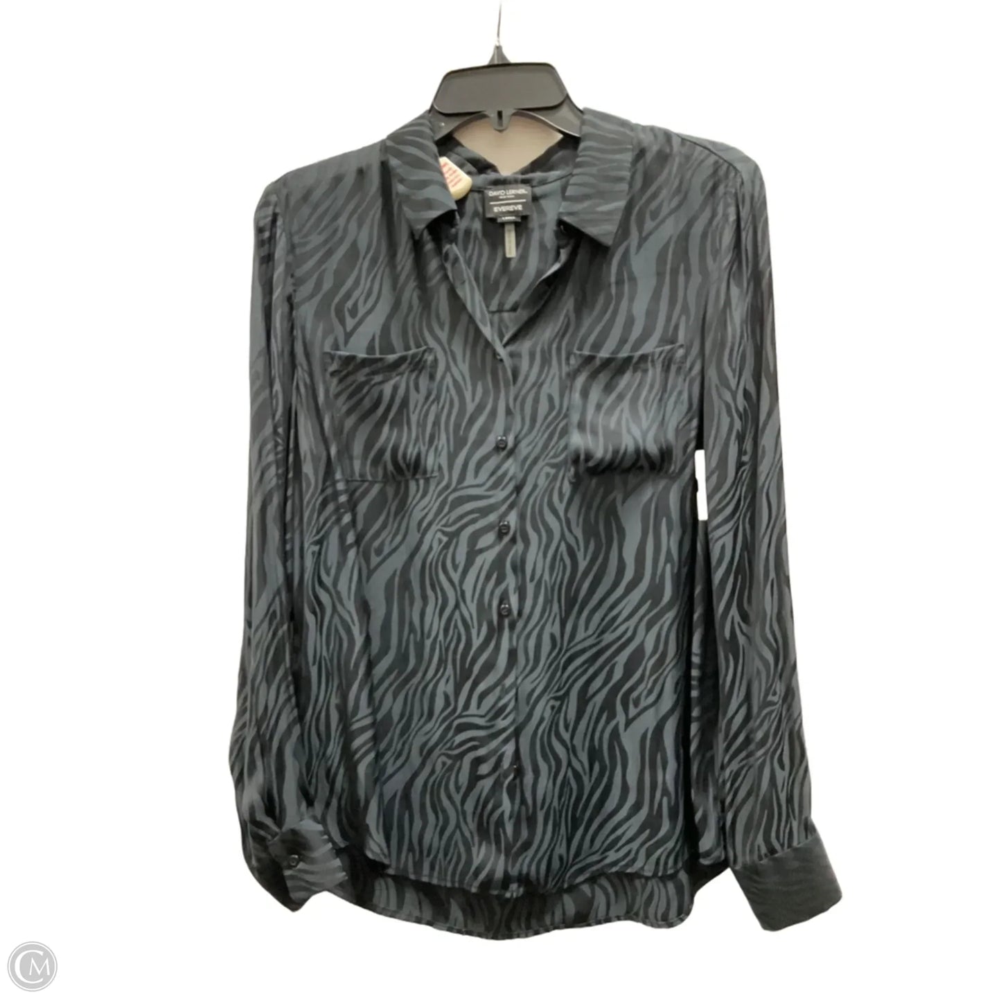 Blouse Long Sleeve By Evereve In Animal Print, Size: L