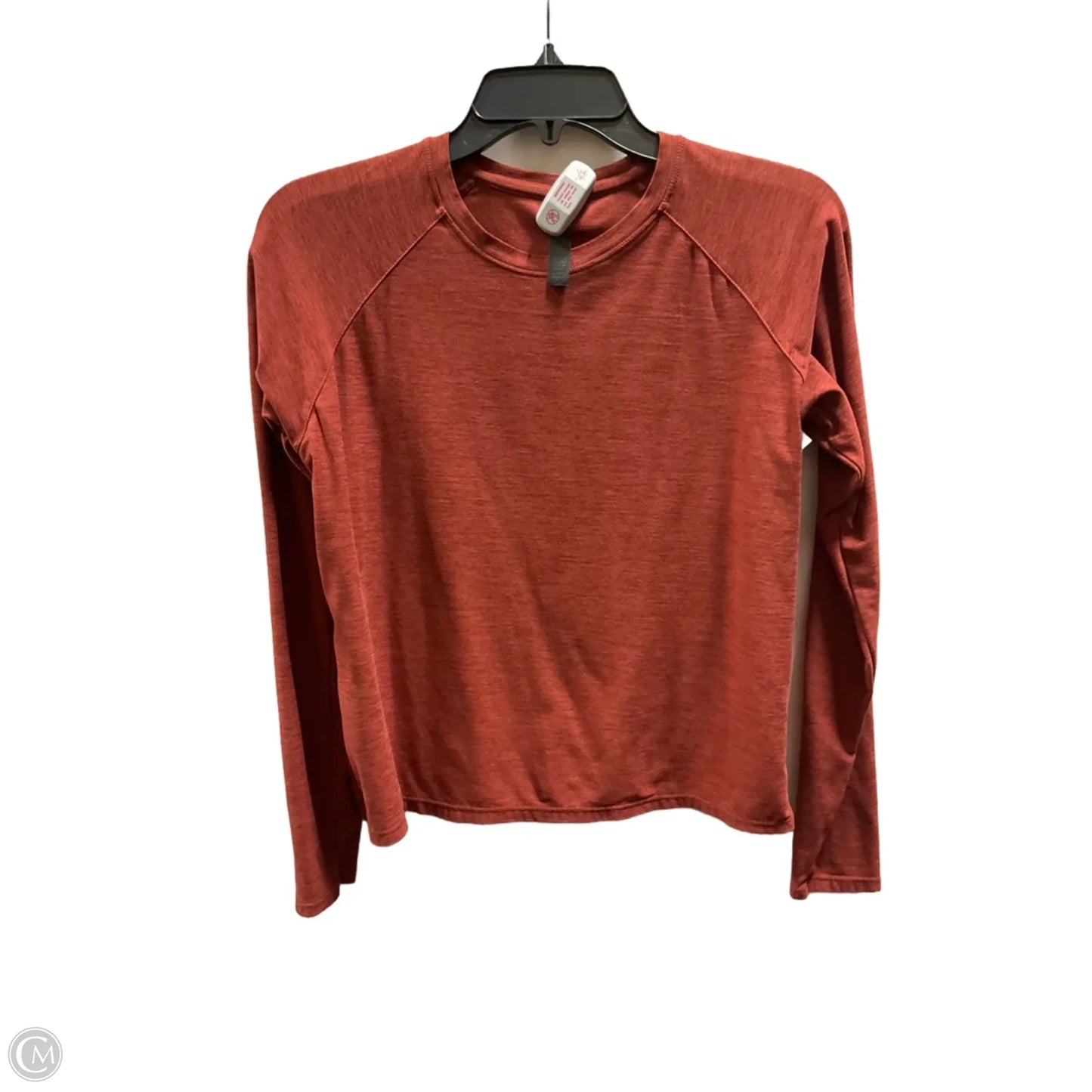 Athletic Top Long Sleeve Collar By Kyodan In Orange, Size: M