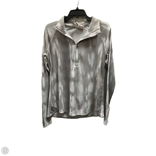 Athletic Top Long Sleeve Collar By Under Armour In Grey, Size: L