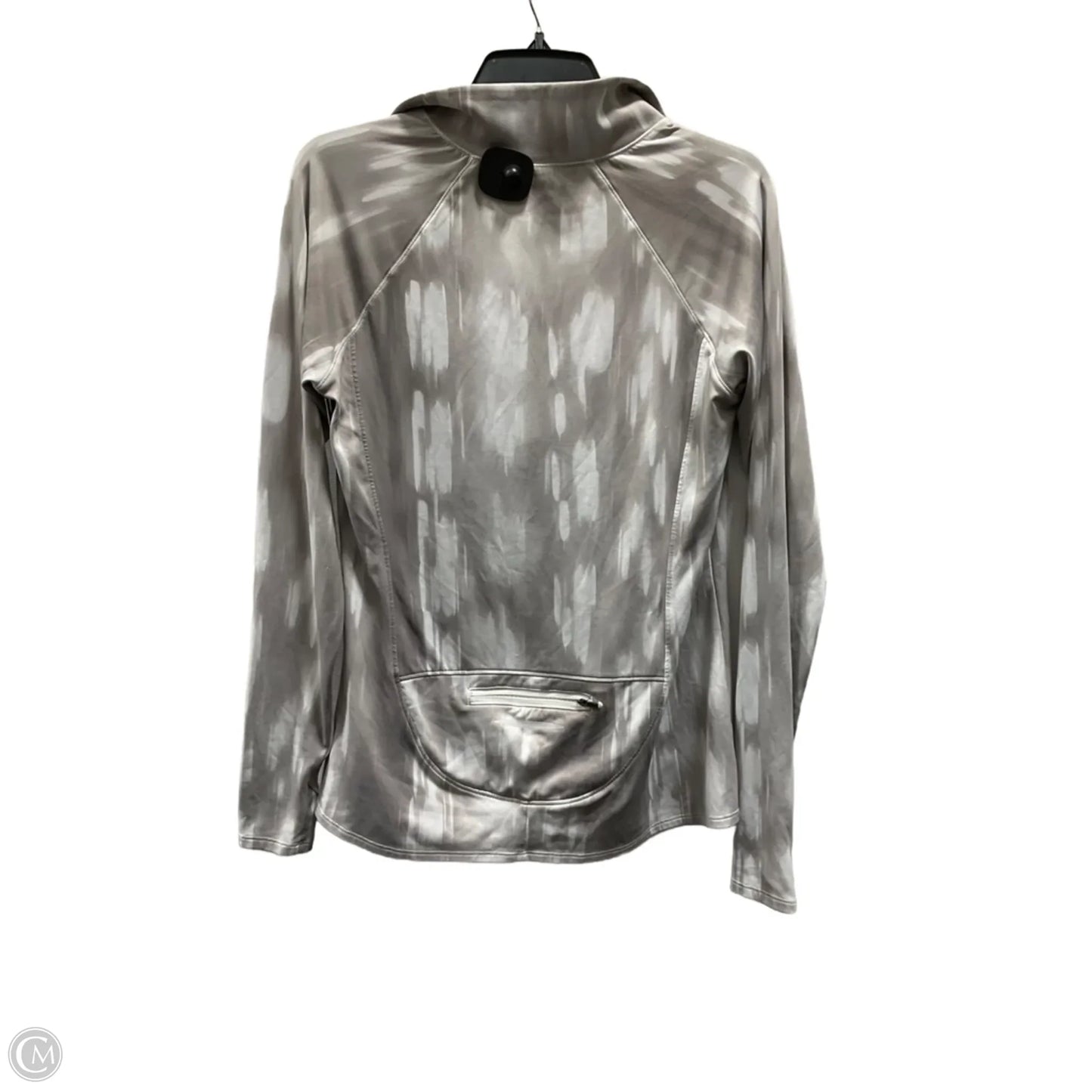 Athletic Top Long Sleeve Collar By Under Armour In Grey, Size: L