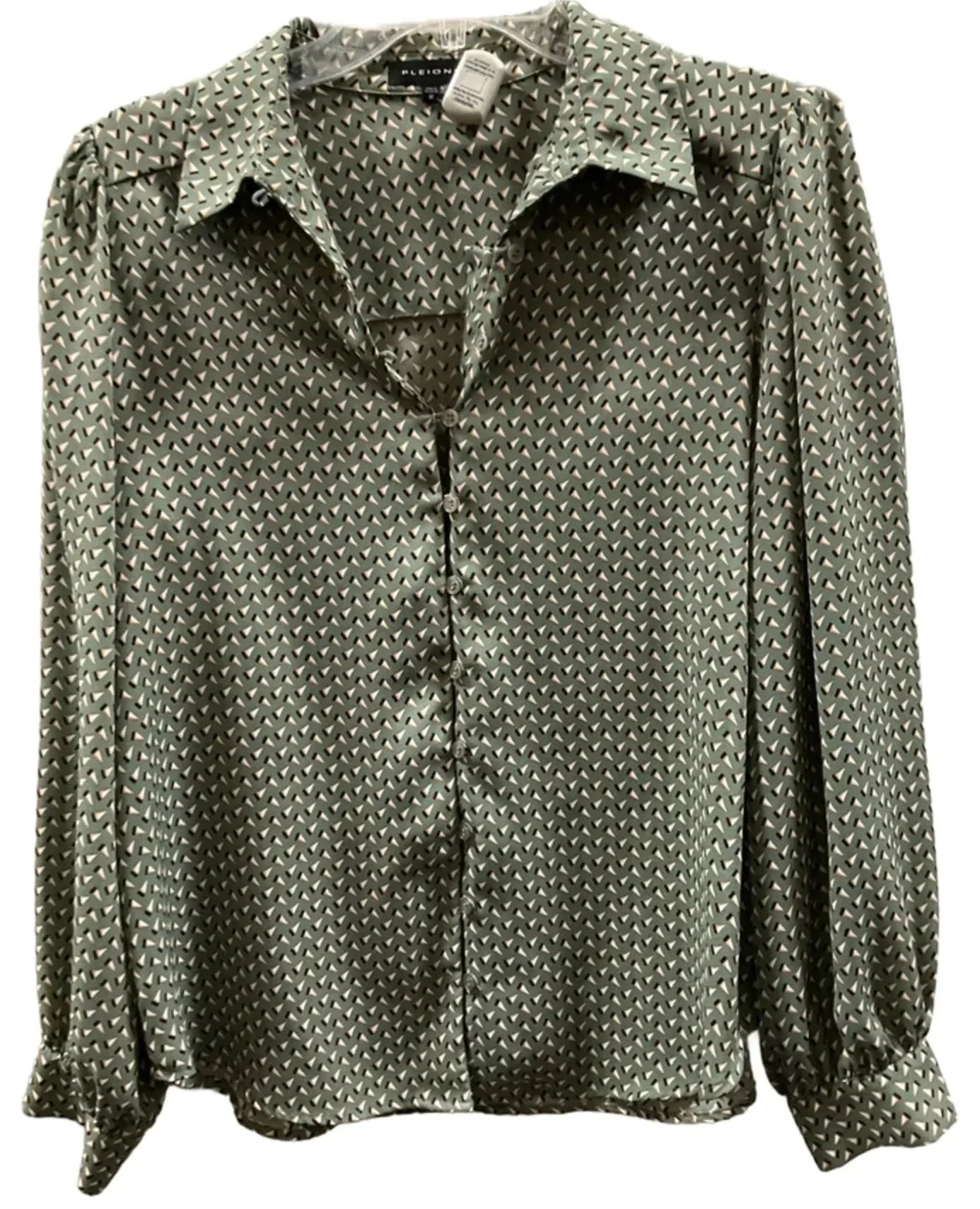 Top Long Sleeve By Pleione In Green, Size: M