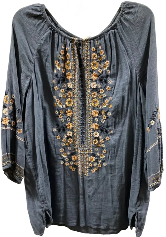 Top 3/4 Sleeve By J. Jill In Grey, Size: L