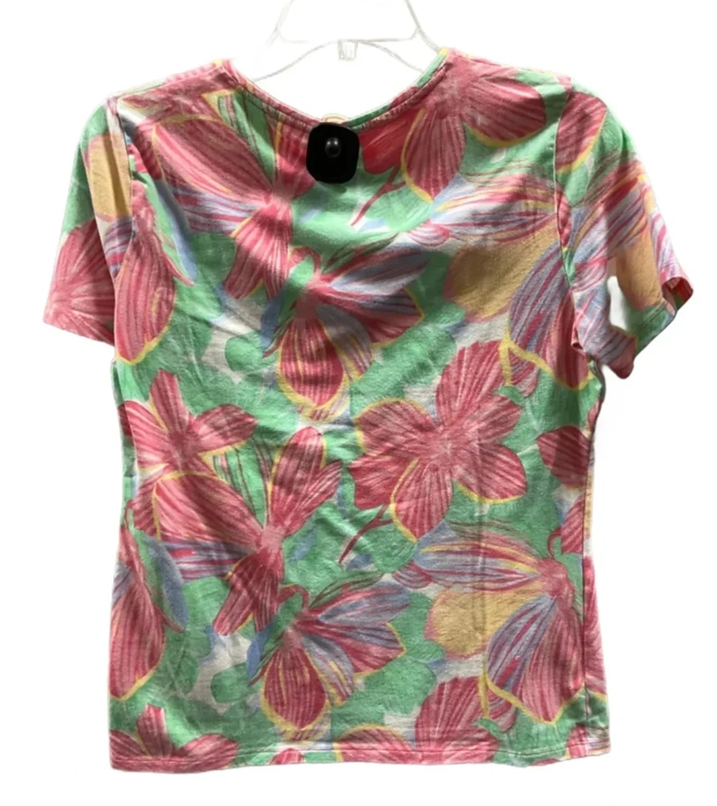 Top Short Sleeve Basic By Talbots In Floral Print, Size: M