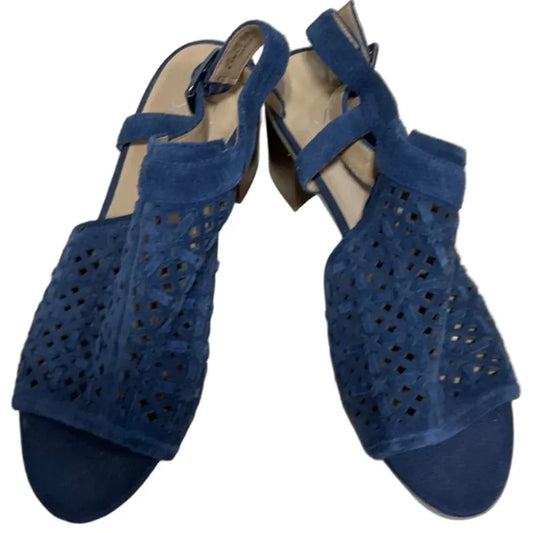 Sandals Heels Block By Franco Sarto In Navy, Size: 8.5