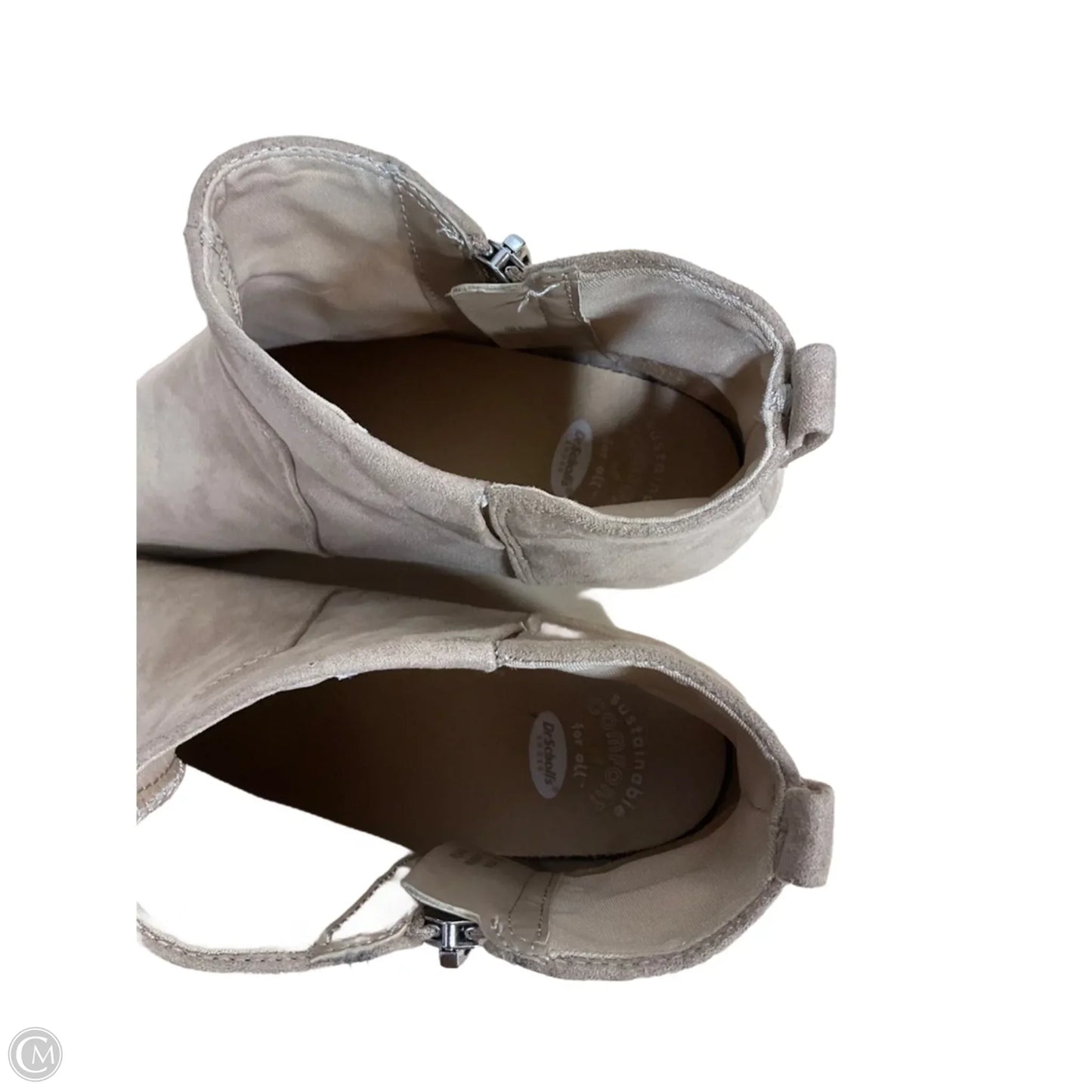 Boots Ankle Heels By Dr Scholls In Beige, Size: 10