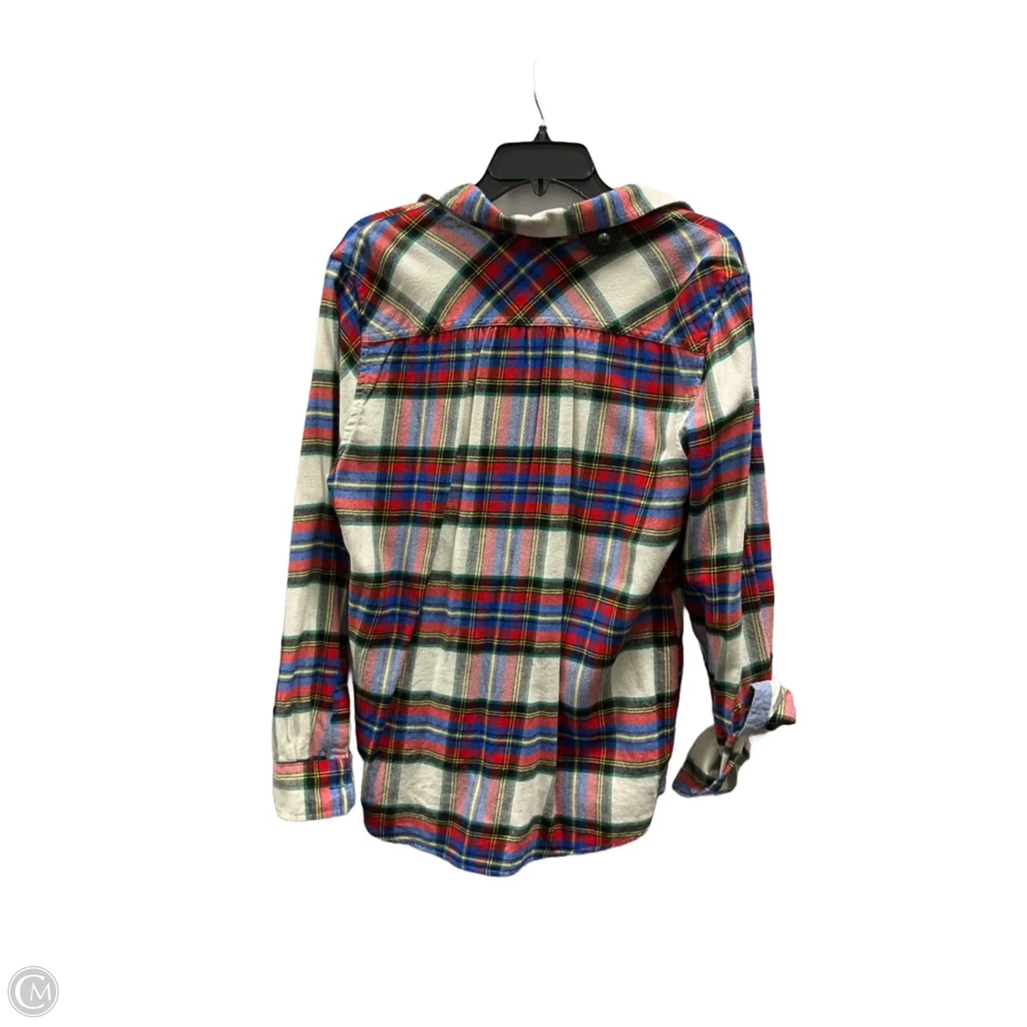 Top Long Sleeve By Lands End In Plaid Pattern, Size: M