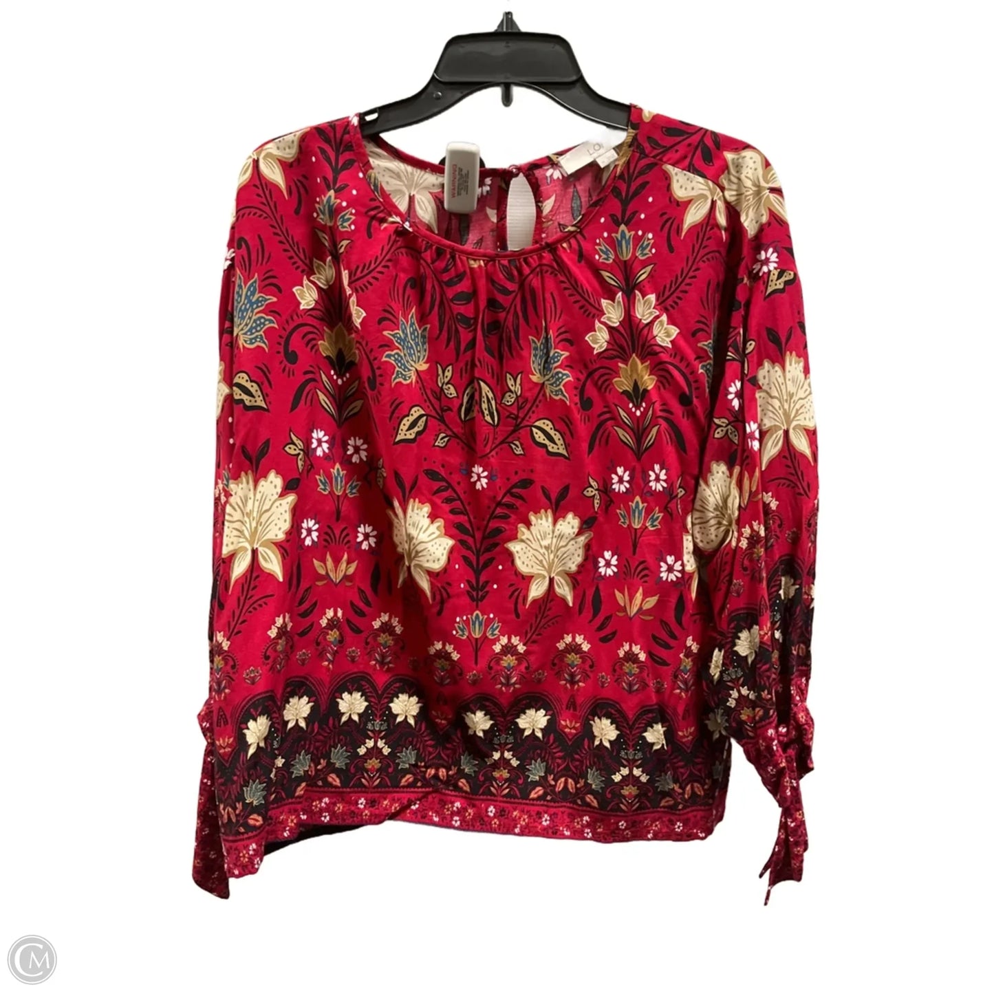 Top Long Sleeve By Loft In Red, Size: M