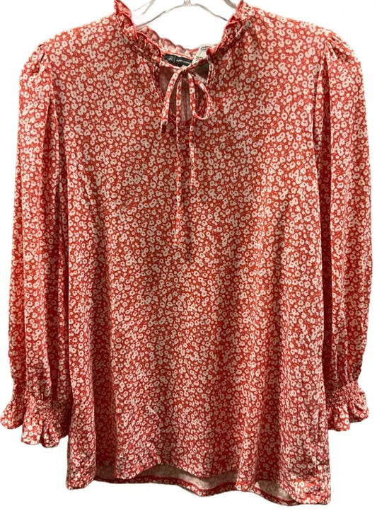 Top Long Sleeve By Adrianna Papell In Orange, Size: M
