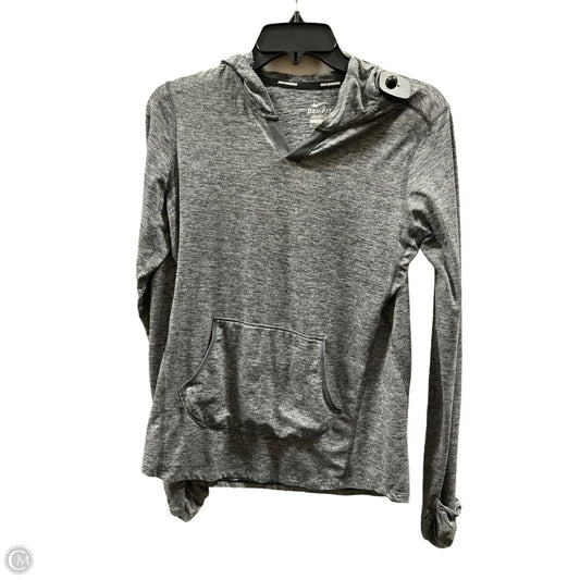 Athletic Top Long Sleeve Hoodie By Nike Apparel In Grey, Size: M