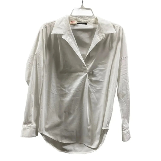 Blouse Long Sleeve By Tahari In White, Size: Sp