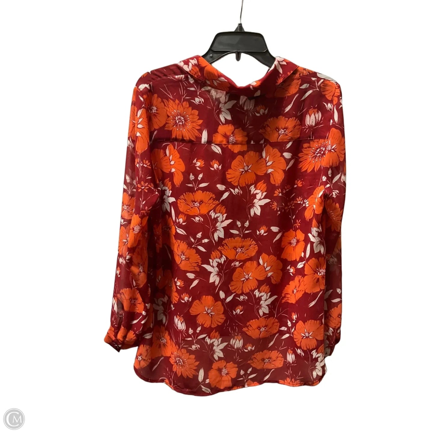 Blouse Long Sleeve By Cabi In Orange, Size: M