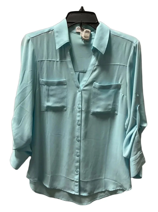 Blouse 3/4 Sleeve By Express In Blue, Size: Sp