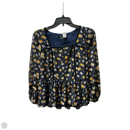 Top Long Sleeve By Madewell In Floral Print, Size: Xs