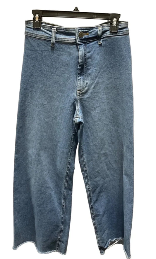 Jeans Wide Leg By Zara In Blue, Size: 8