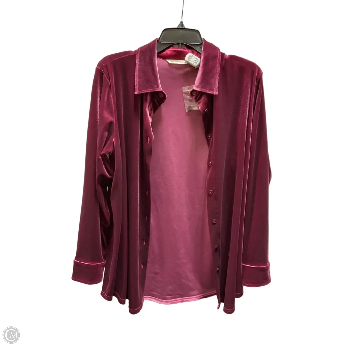 Blouse Long Sleeve By Soft Surroundings In Pink, Size: M
