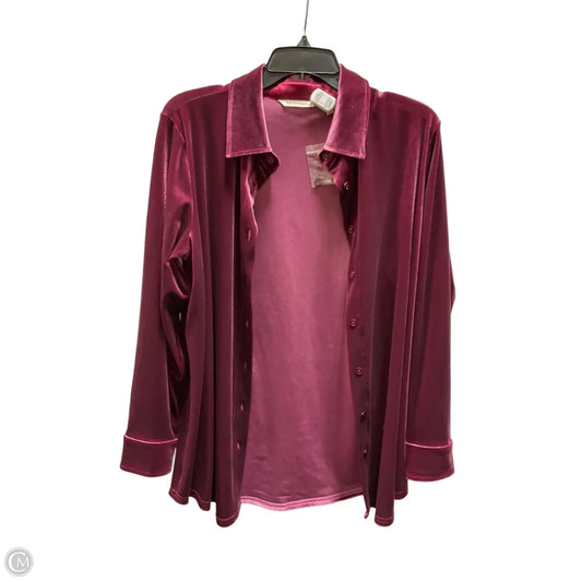 Blouse Long Sleeve By Soft Surroundings In Pink, Size: M