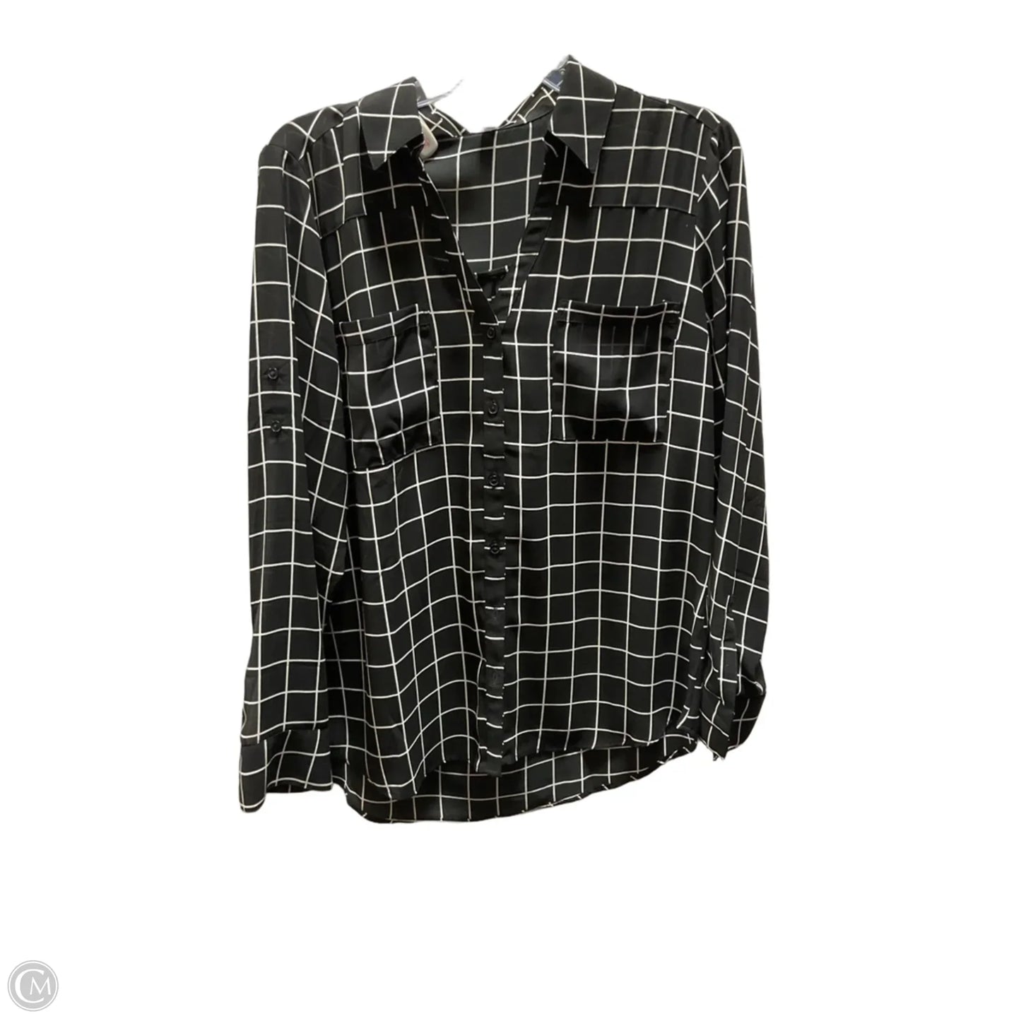 Blouse Long Sleeve By Express In Black, Size: L