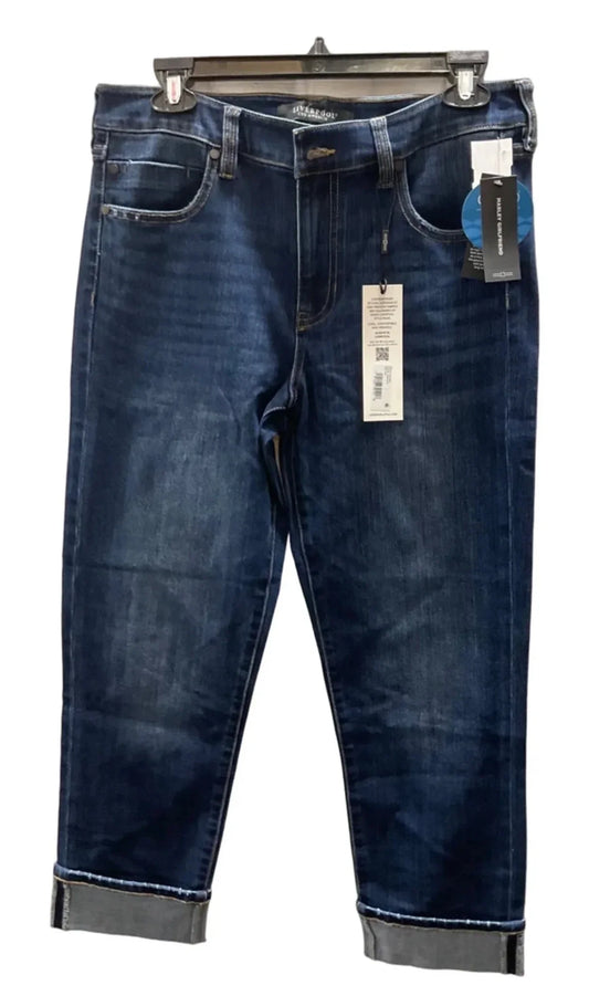 Jeans Straight By Liverpool In Blue Denim, Size: 8
