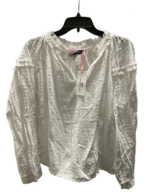 Top Long Sleeve By Vineyard Vines In White, Size: M