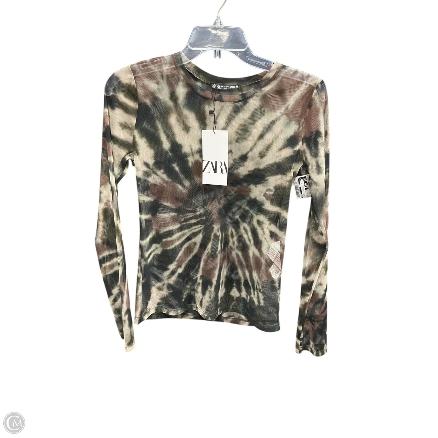 Top Long Sleeve By Zara In Camouflage Print, Size: S
