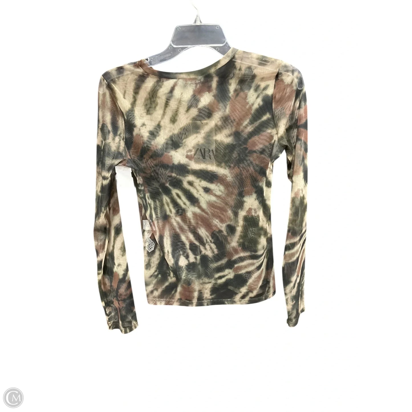 Top Long Sleeve By Zara In Camouflage Print, Size: S
