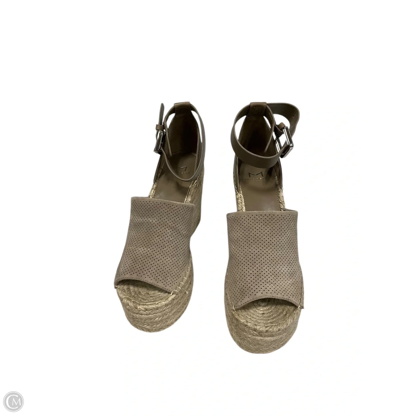 Sandals Heels Wedge By Marc Fisher In Beige, Size: 8