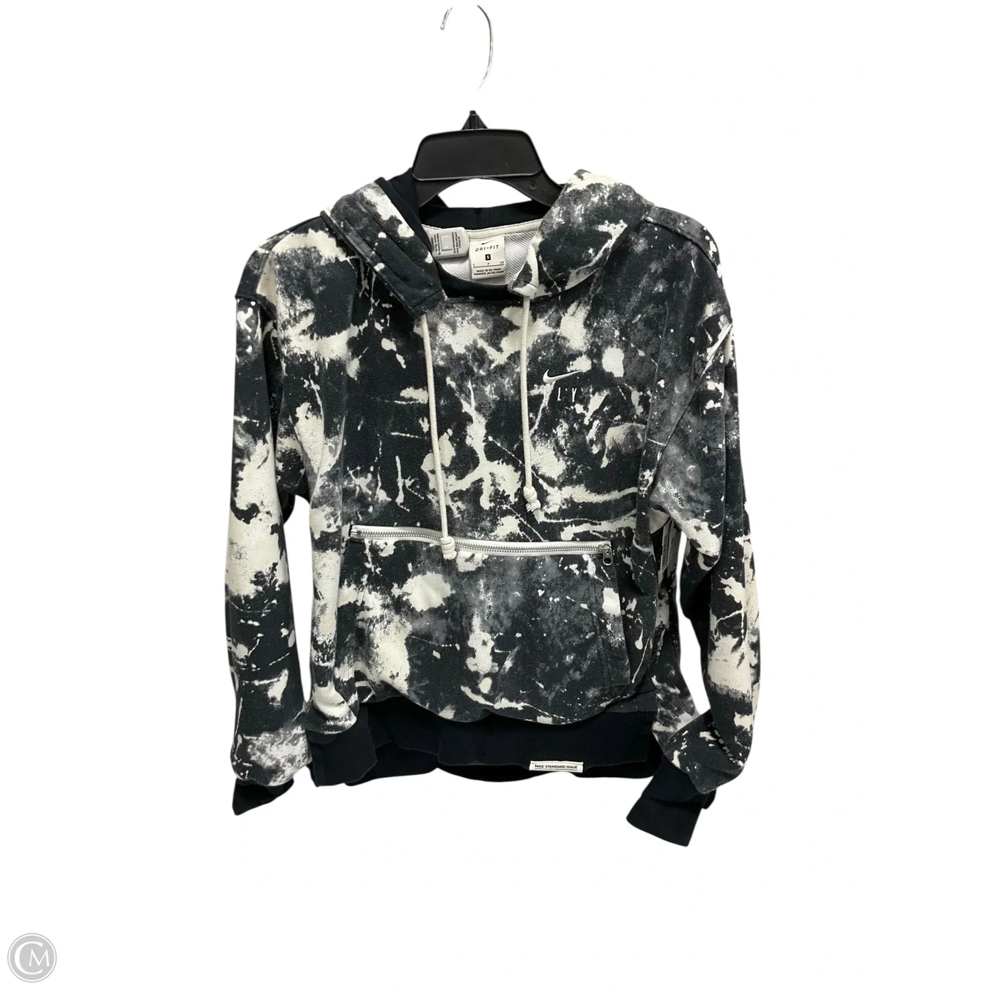 Athletic Sweatshirt Hoodie By Nike Apparel In Black & Grey, Size: S