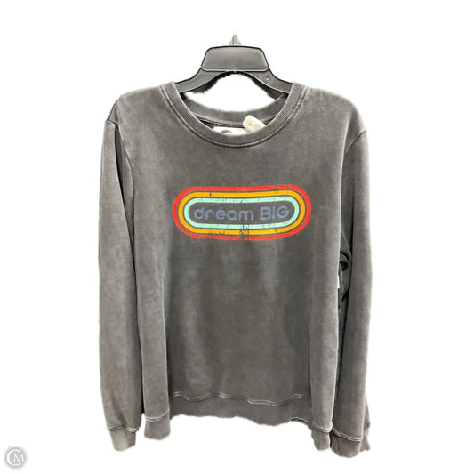 Athletic Sweatshirt Crewneck By Zyia In Grey, Size: Xl