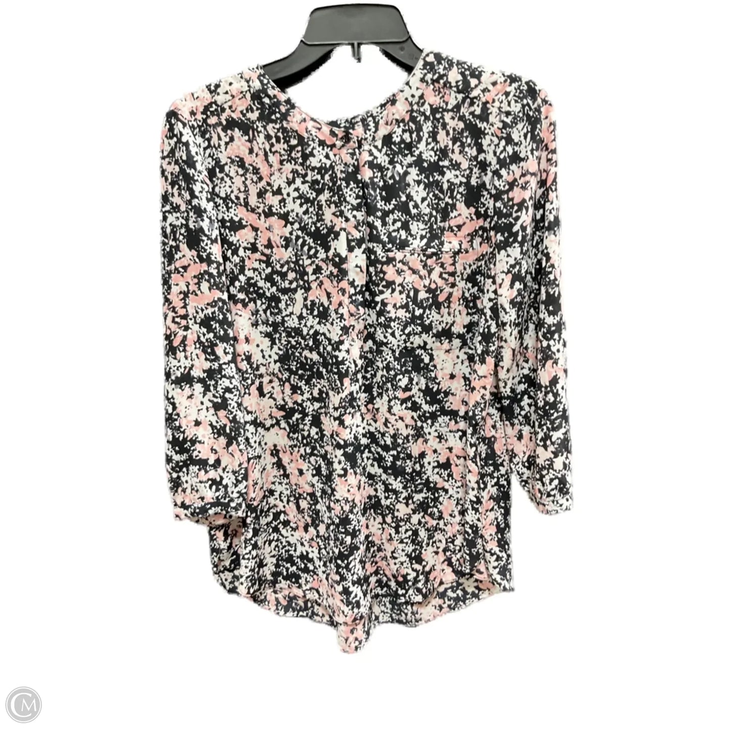 Top 3/4 Sleeve By Not Your Daughters Jeans In Black & Pink, Size: M