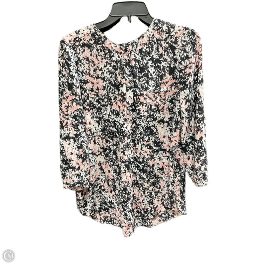 Top 3/4 Sleeve By Not Your Daughters Jeans In Black & Pink, Size: M