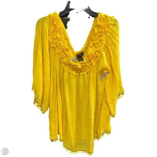 Top Long Sleeve By Ashley Stewart In Yellow, Size: 30