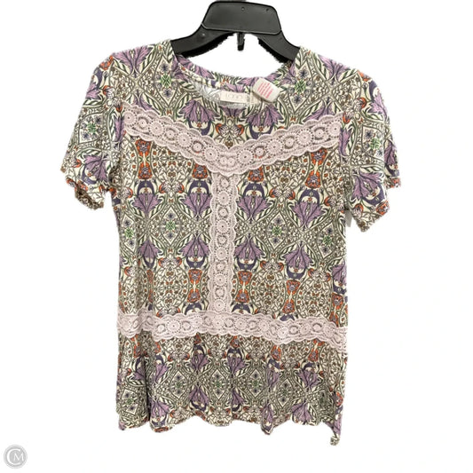 Top Short Sleeve By Logo In Floral Print, Size: S