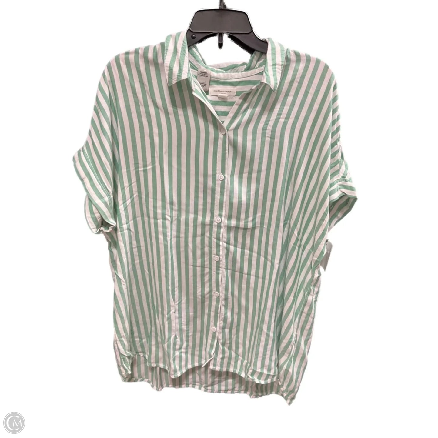 Blouse Short Sleeve By Beachlunchlounge In Striped Pattern, Size: Xl