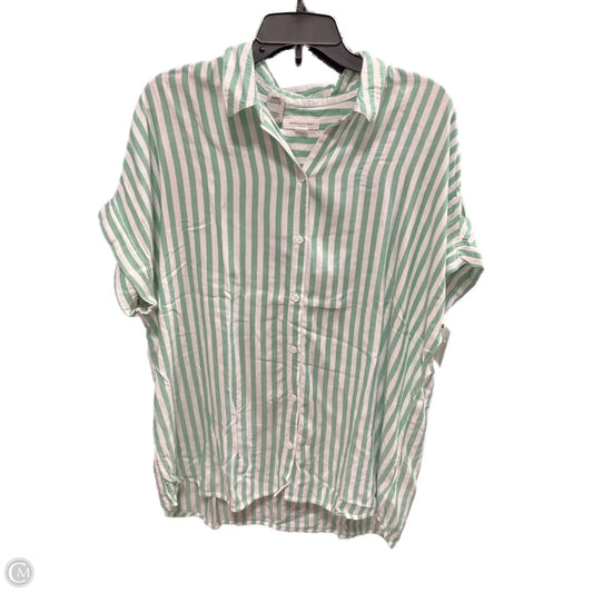 Blouse Short Sleeve By Beachlunchlounge In Striped Pattern, Size: Xl