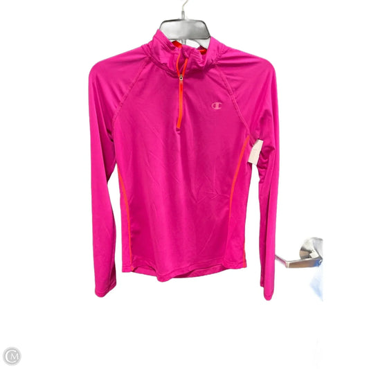 Athletic Top Long Sleeve Collar By Champion In Pink, Size: S